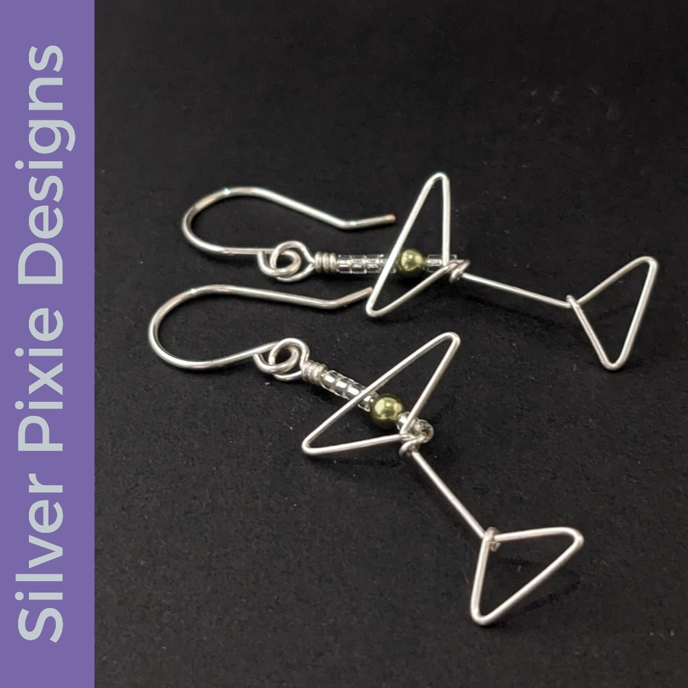 Handcrafted Martini Glass Earrings